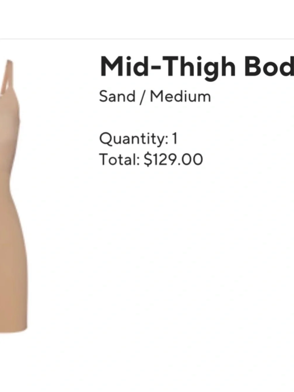 Honeylove Mid-Thigh Bodysuit Shapewear M Sand Firm Body Compression + Mesh Bag - Picture 2 of 7
